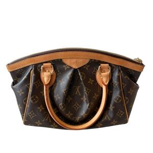 Louis Vuitton Tivoli PM Monogram Canvas Handbag with Natural Leather Trim